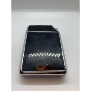 Vintage Deco Silver Tone & Enamel 2-in-1 Cigarette